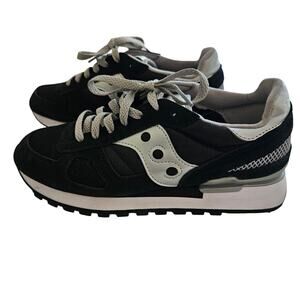 Saucony Women's Shadow Original Running Shoes Size 7 Retro Sneaker Black Silver